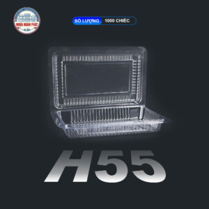 [1000] Hộp PET H55 Đựng Thực Phẩm Bán Mang Đi Chuyên Dụng Giá Sỉ