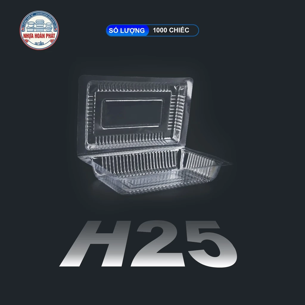[1000] Hộp PET H25 Đựng Thực Phẩm Bán Mang Đi Chuyên Dụng Giá Sỉ