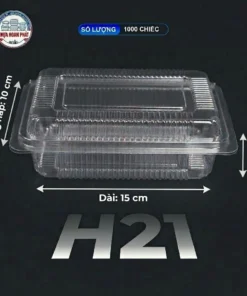 [1000] Hộp PET H21 nhựa tốt Cao Cấp trắng dày Giá Xưởng Chuyên Đựng Thực Phẩm
